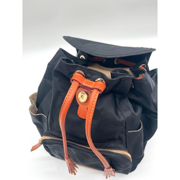 DOONEY & BOURKE Navy Blue Nylon Backpack, Leather Tassels